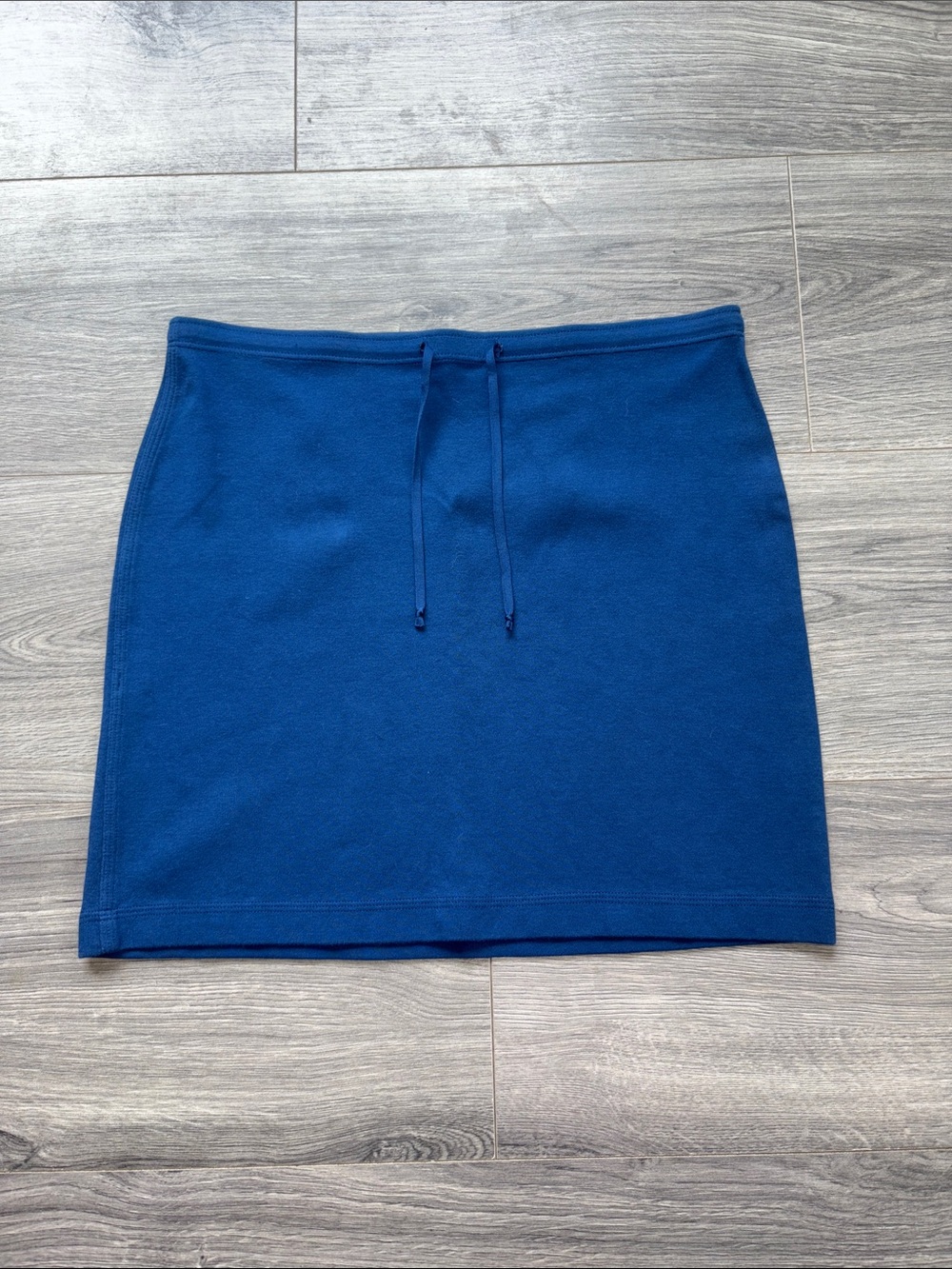 Express Blue Drawstring Knit Mini Skirt XS Soft Stretch Casual Athleisure